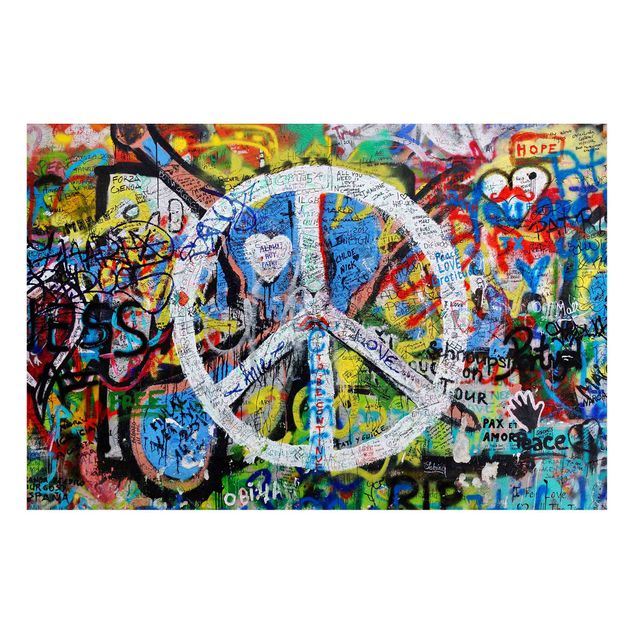 Magneetborden - Graffiti Wall Peace Sign