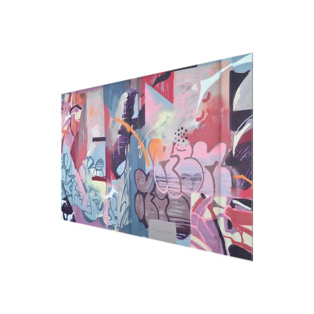 Glasschilderijen - Graffiti Wall