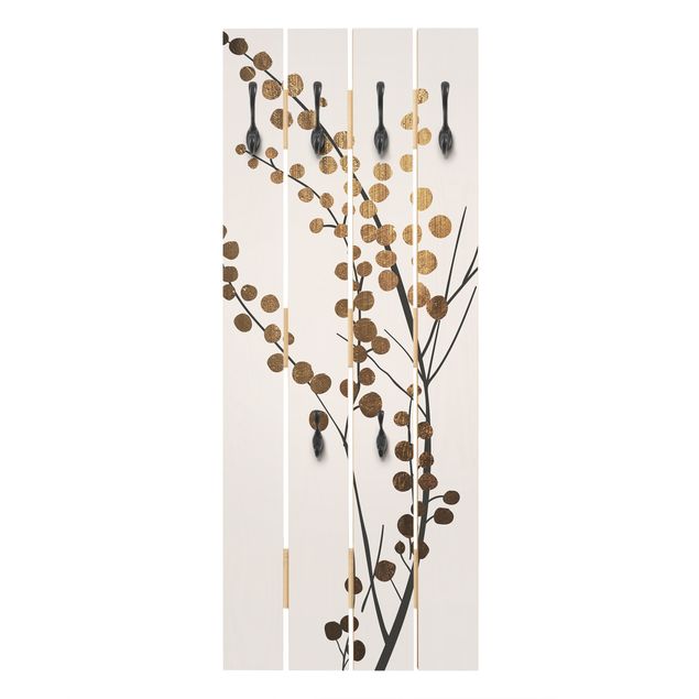 Wandkapstokken houten pallet Graphical Plant World - Berries Gold