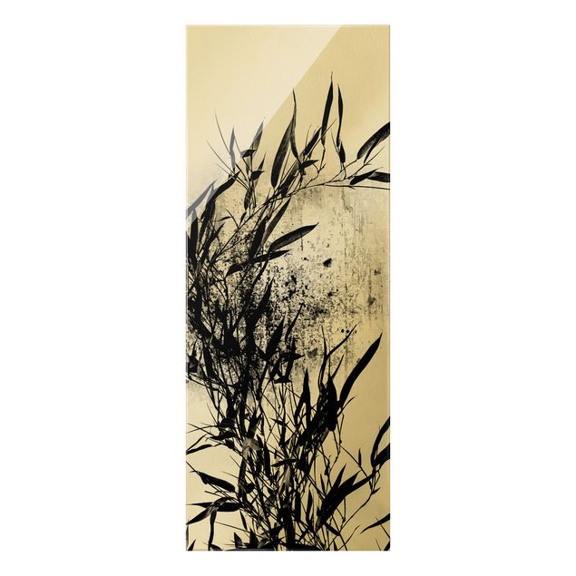 Glasschilderijen Graphical Plant World - Black Bamboo