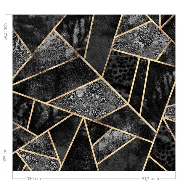 gordijnen patronen Gray Triangles Gold