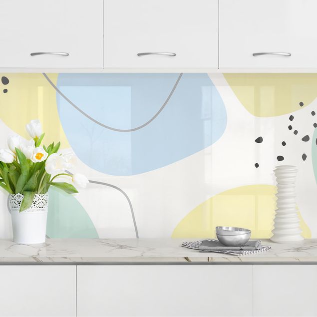 Achterwand voor keuken patroon Large Geometrical Shapes - Pastel