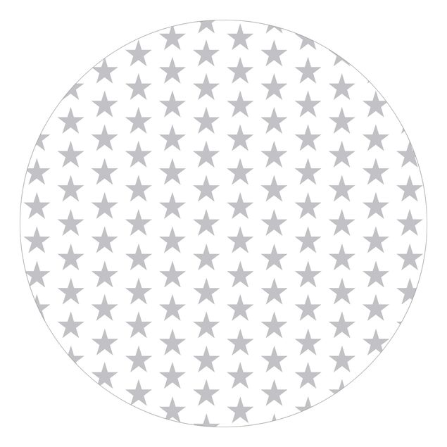 Behangcirkel Large Grey Stars On White