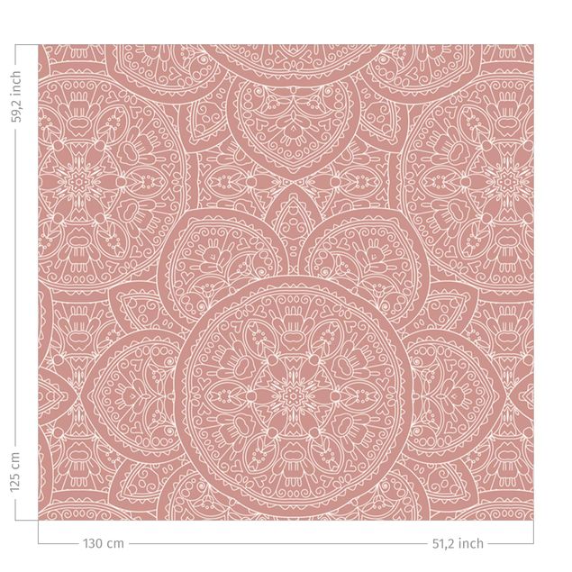 gordijn patroon Large Mandala Pattern In Antique Pink
