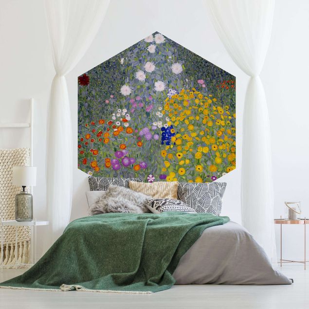 Hexagon Behang Gustav Klimt - Cottage Garden