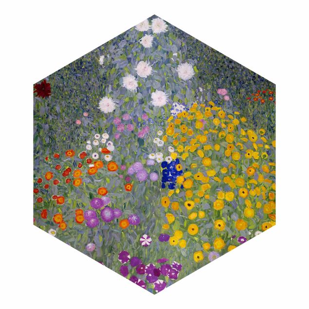 Hexagon Behang Gustav Klimt - Cottage Garden