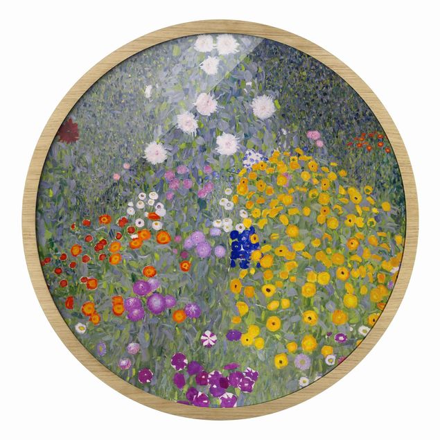 Rond schilderijen Gustav Klimt - Giardino fiorito