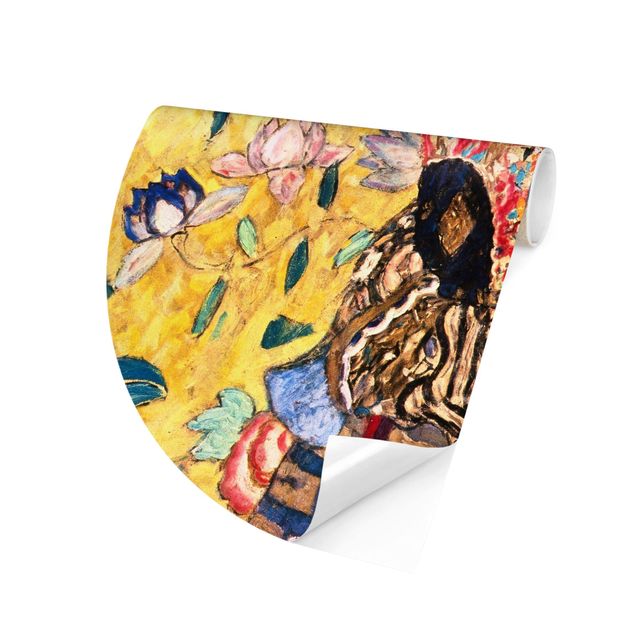 Behangcirkel Gustav Klimt - Lady With Fan