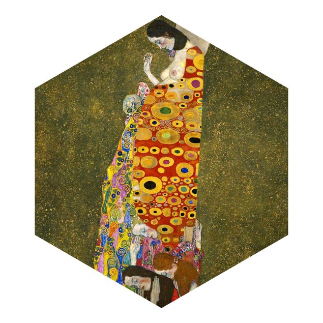 Hexagon Behang Gustav Klimt - Hope II