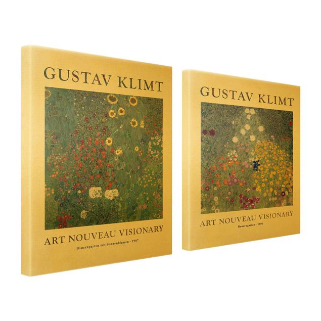 Canvas schilderijen - 2-delig  Gustav Klimt - Farmer's Garden - Museum Edition