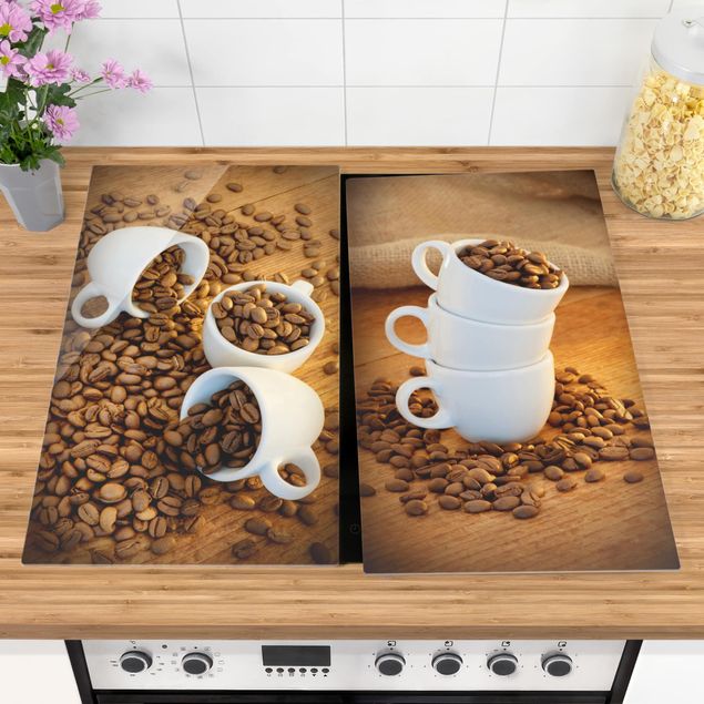 Kookplaat afdekplaten 3 espresso cups with coffee beans