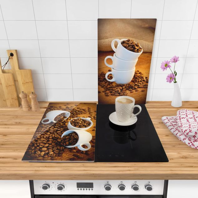 Kookplaat afdekplaten 3 espresso cups with coffee beans