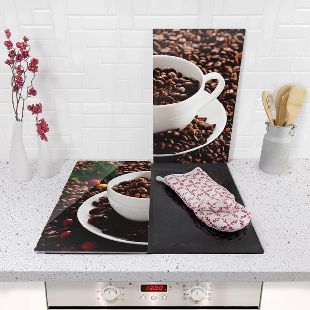 Kookplaat afdekplaten Coffee Cup With Roasted Coffee Beans