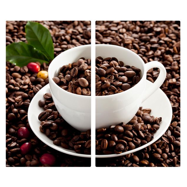 Kookplaat afdekplaten Coffee Cup With Roasted Coffee Beans
