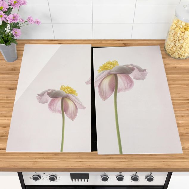 Kookplaat afdekplaten Pink Anemone Blossoms