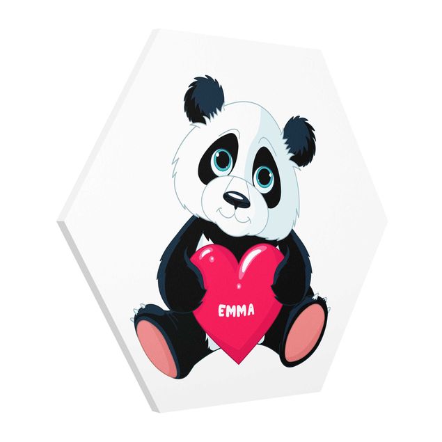 Hexagons Forex schilderijen Panda With Heart