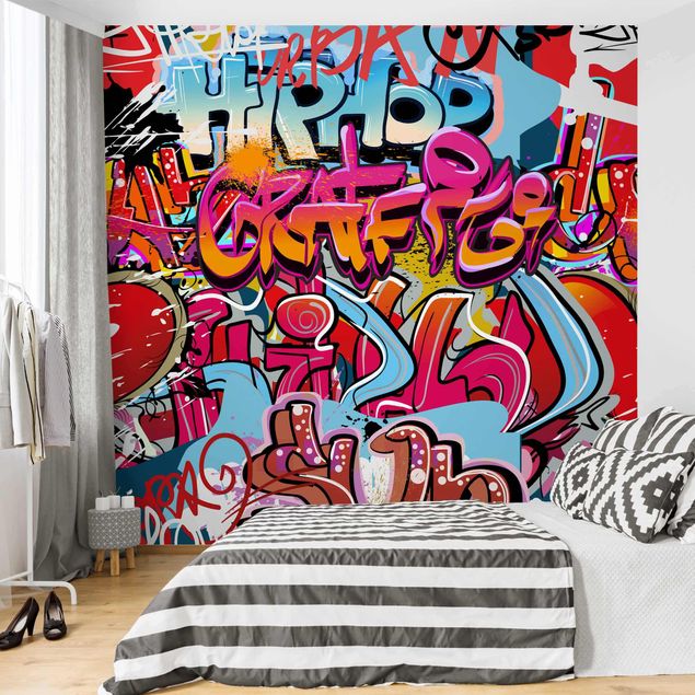 Patroonbehang Hip Hop Graffiti