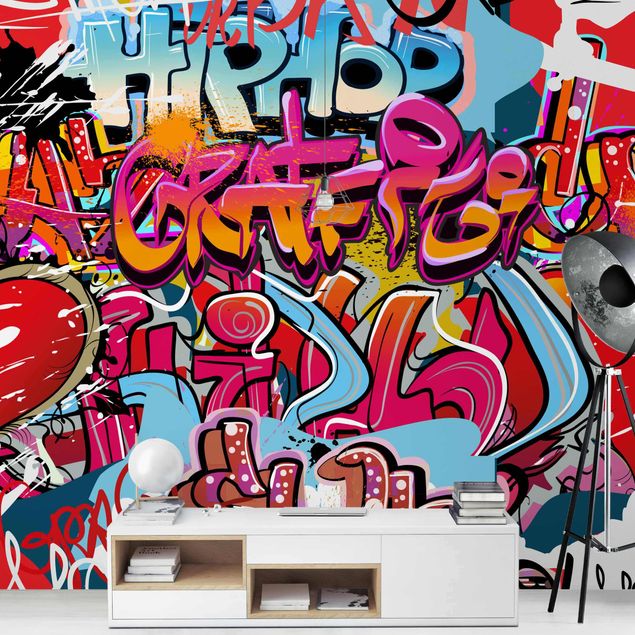 Patroonbehang Hip Hop Graffiti