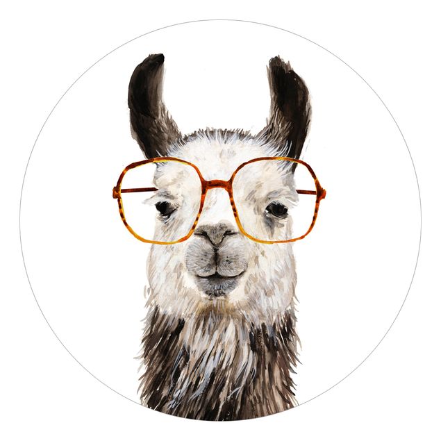 Behangcirkel Hip Lama With Glasses IV
