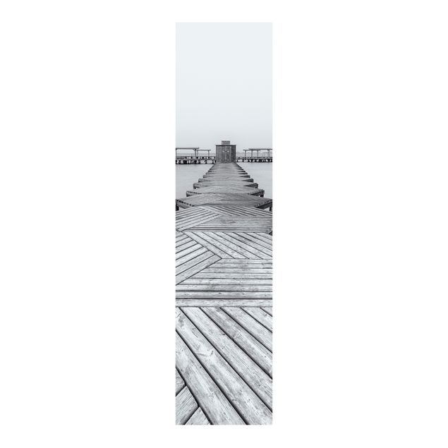 Schuifgordijnen Wooden Pier In Black And White