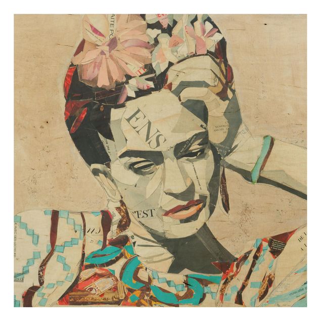 Houten schilderijen Frida Kahlo - Collage No.1