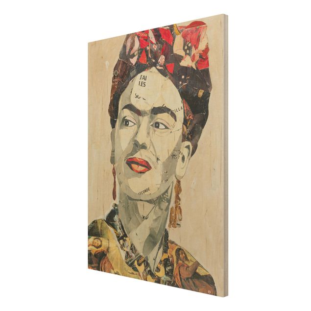 Houten schilderijen Frida Kahlo - Collage No.2