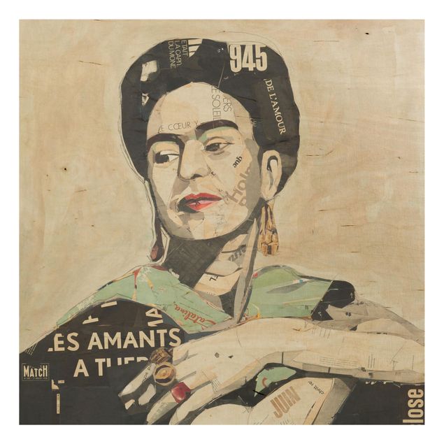 Houten schilderijen Frida Kahlo - Collage No.4