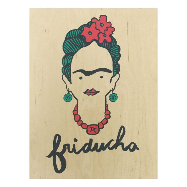 Houten schilderijen Frida Kahlo - Friducha