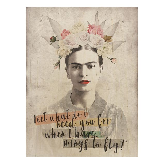 Houten schilderijen Frida Kahlo - Quote