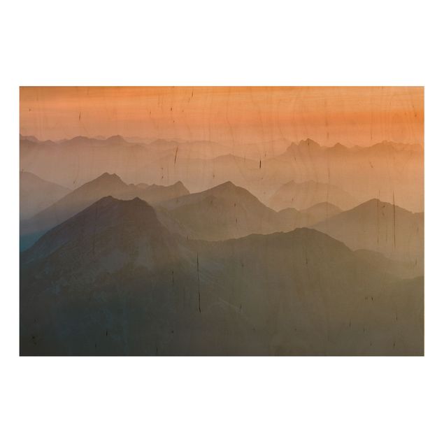 Houten schilderijen View From The Zugspitze Mountain