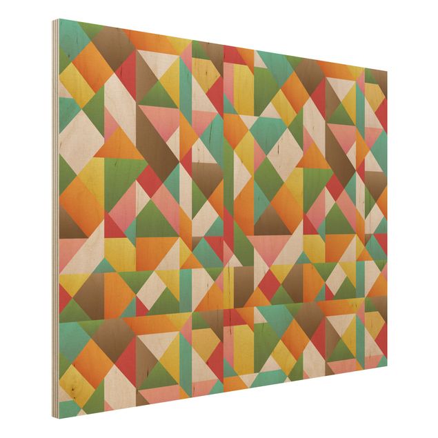 Houten schilderijen Triangles Pattern Design