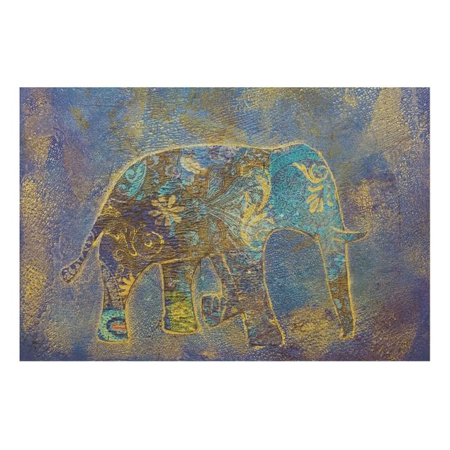 Houten schilderijen Elephant In Marrakech
