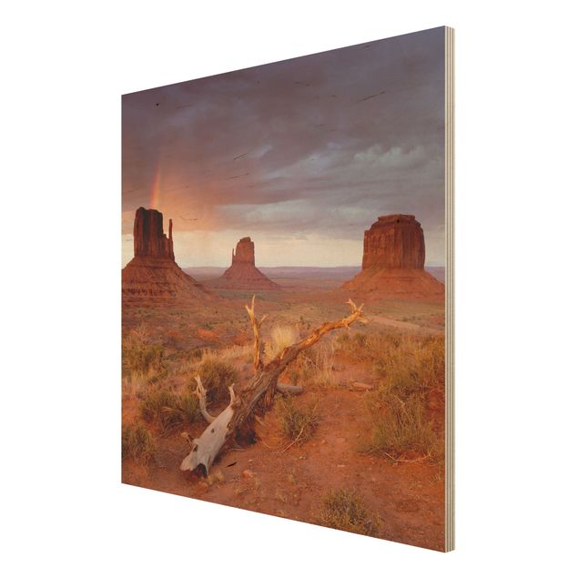 Houten schilderijen Monument Valley At Sunset