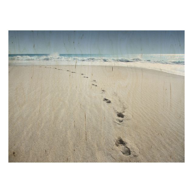 Houten schilderijen Traces In The Sand