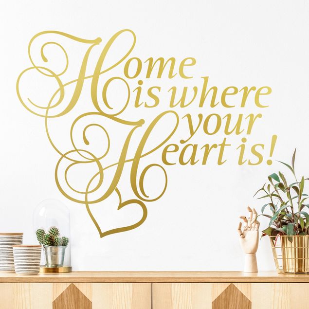 Muurstickers spreuken en quotes Home is where the Heart is with heart