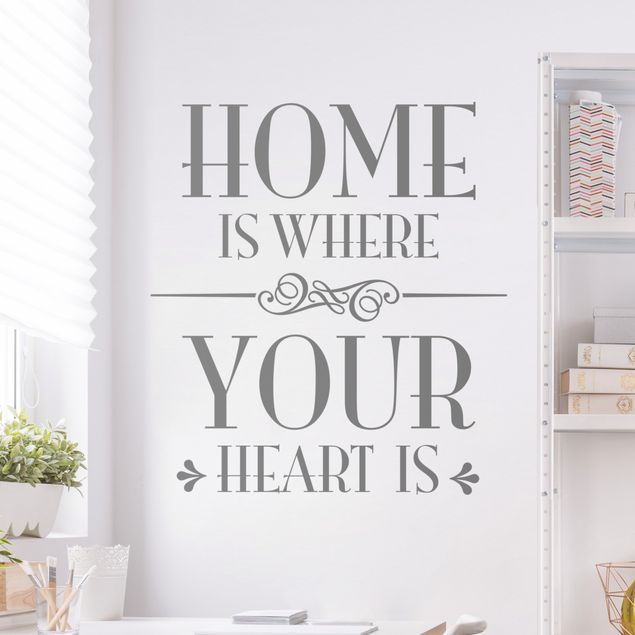 Muurstickers spreuken en quotes Home is where your heart is