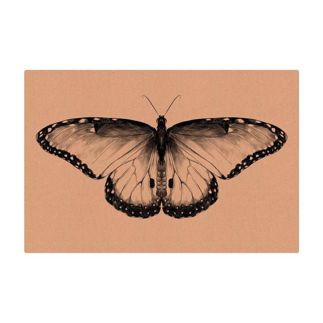 Kurk mat Illustration Flying Common Morpho Black