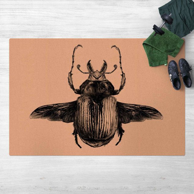 zwart kleed Illustration flying Beetle Black