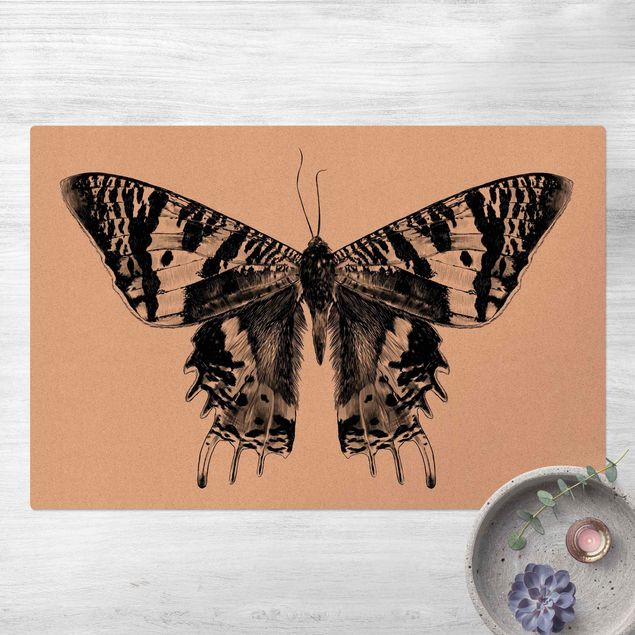 zwart kleed Illustration Flying Madagascan Butterfly
