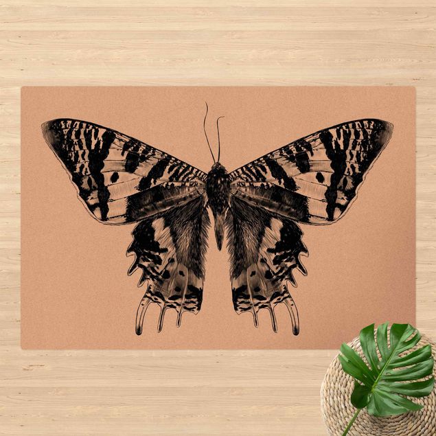 tapijt modern Illustration Flying Madagascan Butterfly