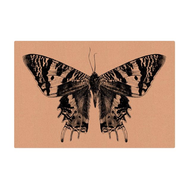 Kurk mat Illustration Flying Madagascan Butterfly