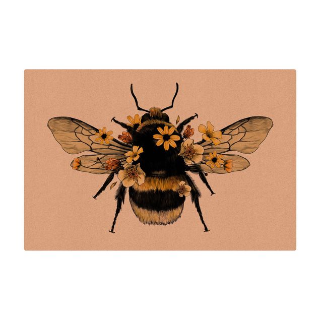 Kurk mat Illustration Floral Bumblebee