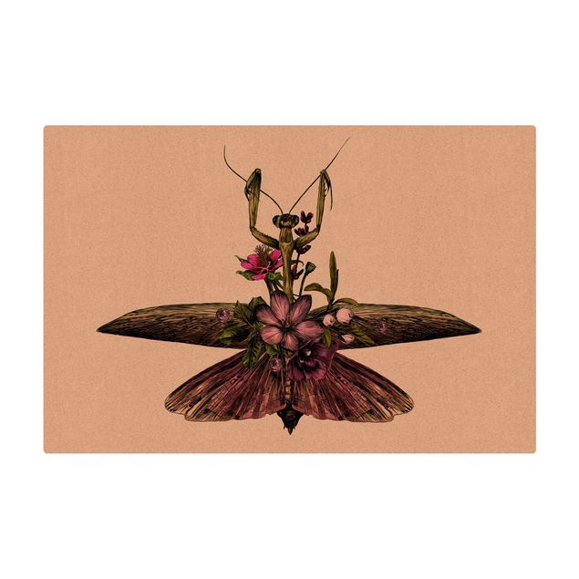 Kurk mat Illustration Floral Mantis