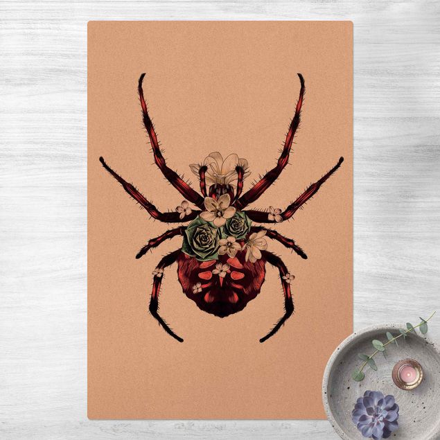 Vloerkleed modern Illustration Floral Spider