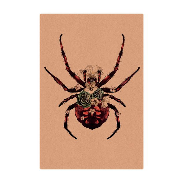 Kurk mat Illustration Floral Spider