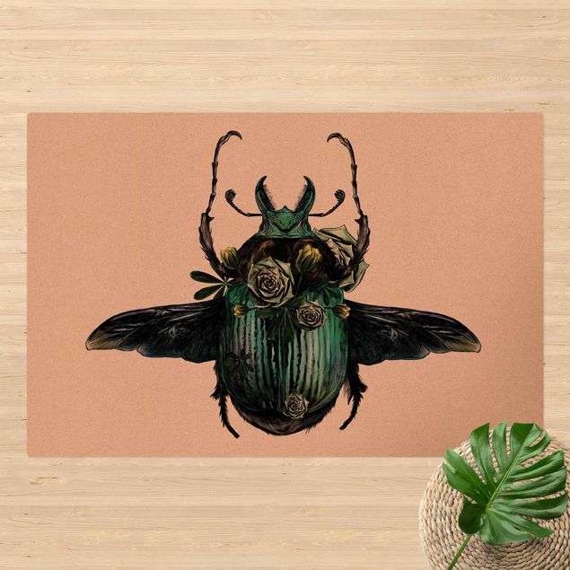 groen vloerkleed Illustration Floral Beetle