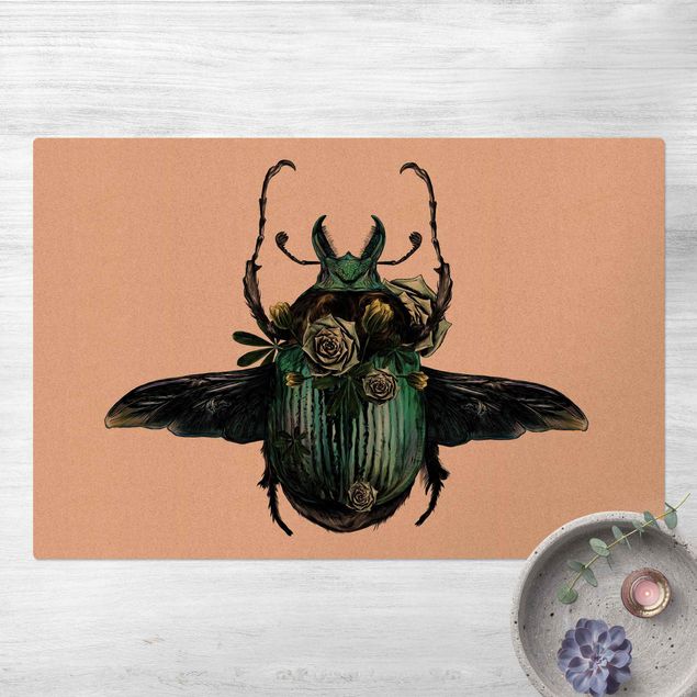 moderne vloerkleden Illustration Floral Beetle