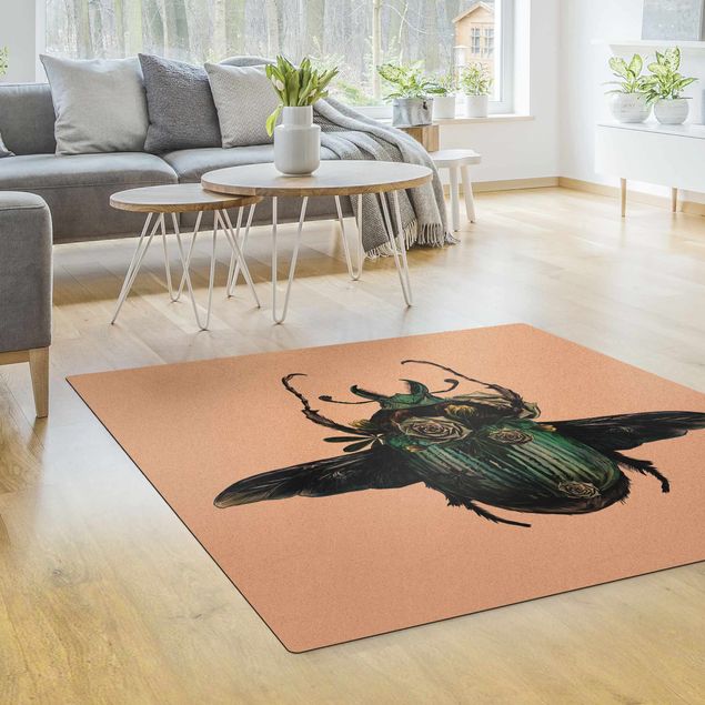 grote vloerkleden Illustration Floral Beetle