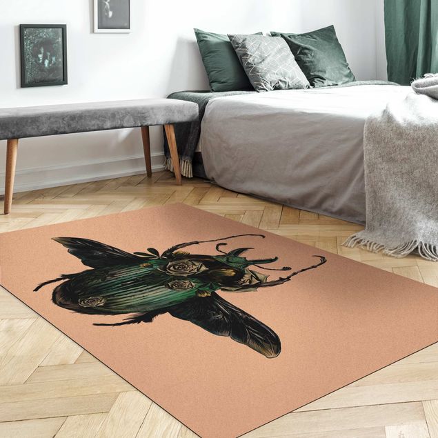 grote vloerkleden Illustration Floral Beetle