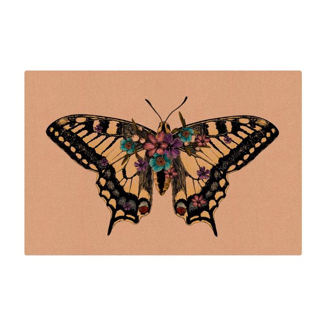 Kurk mat Illustration Floral Swallowtail